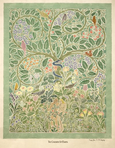 Adam und Eva Entwurf von Charles Francis Annesley Voysey